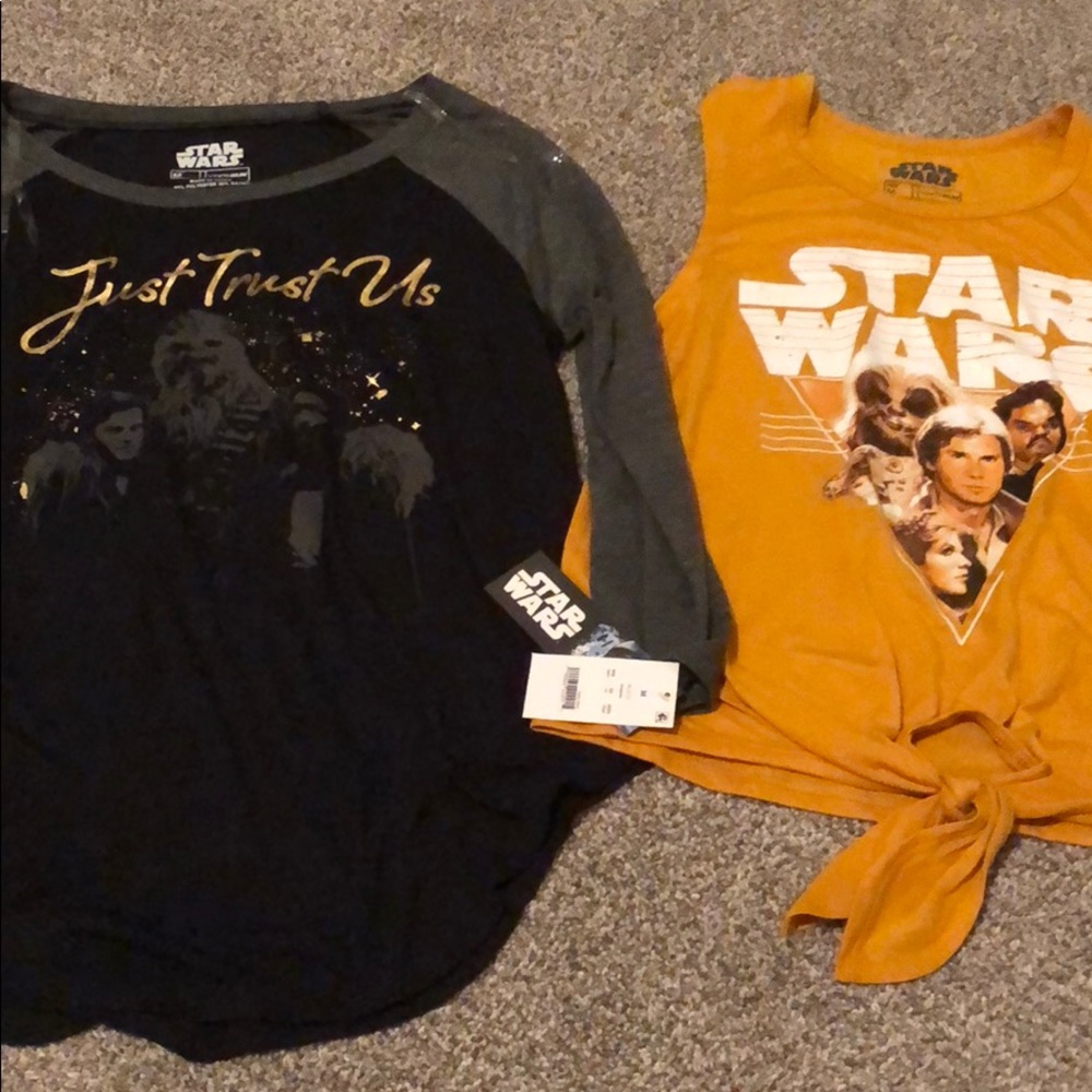 2x Star Wars Shirts Disney Fifth Sun Baseball&Tie